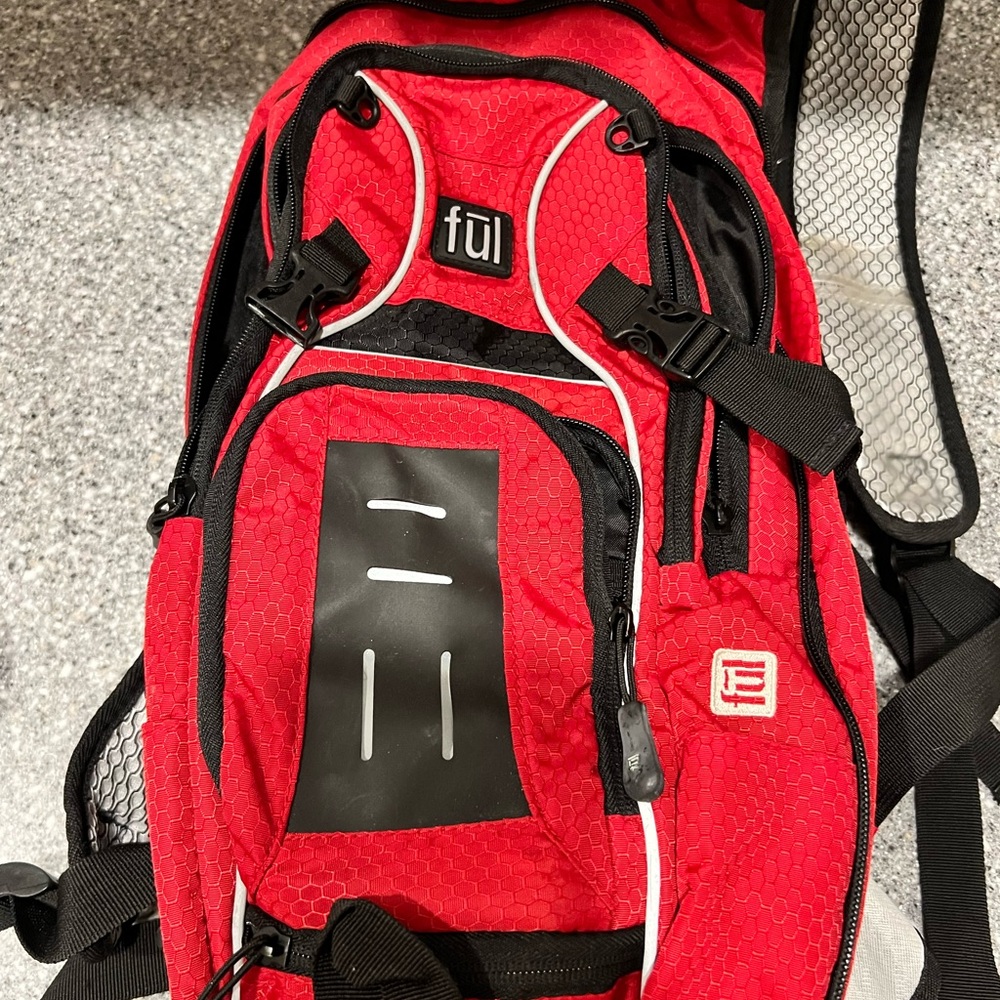 Ful Hydration Pack Hiking Outdoor Travel Backpack Red Expandable